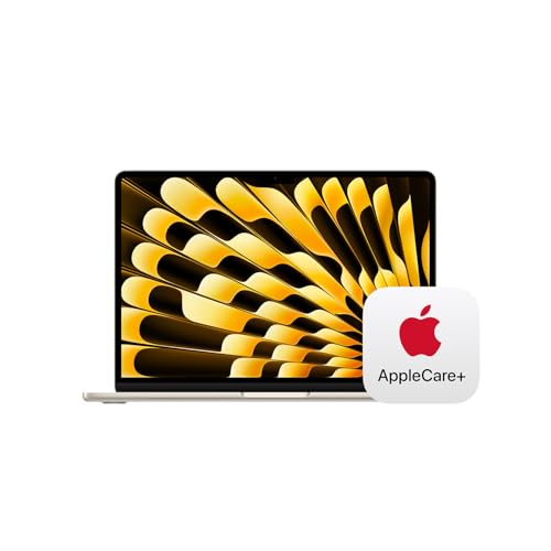 Apple 2025 MacBook Air M4 チップ搭載 13 インチノートブック: 16GBユニファイドメモリ、 256GB SSD ストレージ - スターライト + 3年延長保証 AppleCare+ for 13インチMacBook Air(M4) 画像1