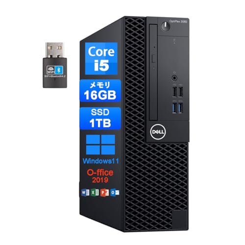 【整備済み品】【事務作業・勤務に最適】デル デスクトップPC OptiPlex 3060SFF|Core i5 第8世代|16GB / SSD1TB|Windows11 Pro・Office2019付き|WiFi・Bluetooth対応|高性能 デスクトップパソコン【初期設定済・整備済み・180日保証】 1枚目 画像