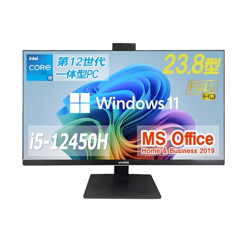 wajun 狭額縁一体型PC XS24D/23.8型IPSフルHD/第12世代 i5-12450H/Win11 Pro/MS Office H&B 2019/WEBカメラ/HDMI/Bluetooth/WIFI/Wake On Lan/角度(上下左右)調整可能/多画面出力可能/ZEROセキュリティーソフト付属/DDR4:32GB/1TB SSD 最後 画像