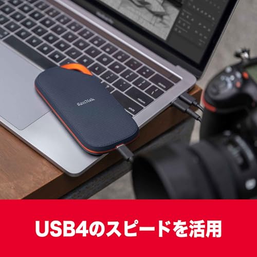 【Amazon.co.jp限定】SanDisk SSD 外付け 2TB USB4 読出最大3800MB/秒 防滴防塵 SDSSDE82-2T00-GH25 エクストリーム プロ ポータブルSSD V2 Win Mac PS5 エコパッケージ 5年保証 最後 画像