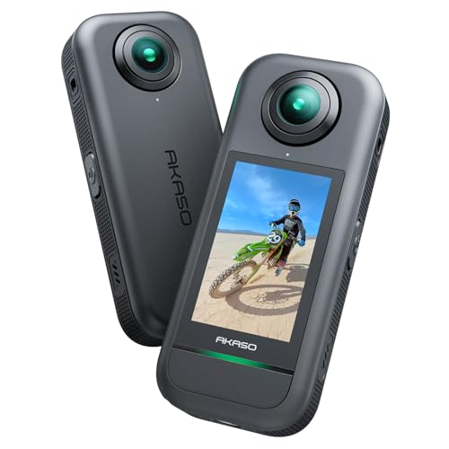 AKASO 360 360度カメラ アクションカメラ-5.7K360度動画 72MP360度写真 新型1/2インチ48MPセンサー 360度水平維持 360° スーパースムース 安定化機能 AI編集 見えない自撮り棒効果 2.29" タッチスクリーン 長時間バッテリー 画像1