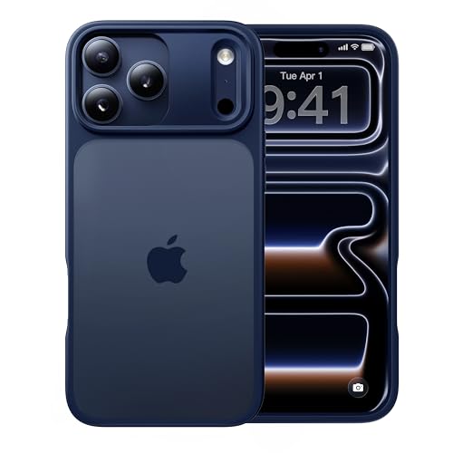 【米軍MIL規格・指紋防止】CASEKOO iPhone 17 Pro 用 ケース 耐衝撃 滑り止め 指紋防止 米軍MIL規格 マット仕上げ ストラップホール付き 黄変防止 耐久性 カバー ワイヤレス充電対応 いphone17pro 用ケース 6.3 インチ(ブルー) 1枚目 画像