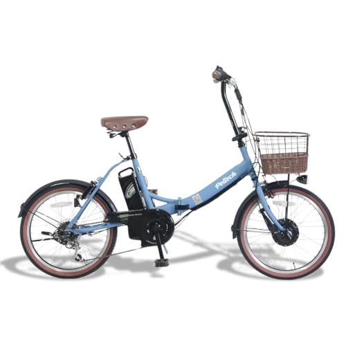 PELTECH(ペルテック) 折り畳み電動アシスト自転車 20インチ折り畳み外装6段変速 【簡易組立必要品】TDN-206L (8AHバッテリー, ブルーグレイ) 1枚目 画像