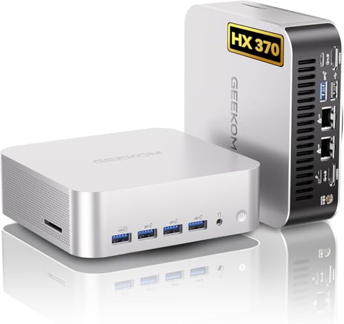 【2025新型・AI加速】GEEKOM A9 MAX AI ミニpc 世界最強のAMD Ryzen AI 9 HX 370搭載「128GB RAM+16TB SSD（最大拡張可能）」｜4画面8K出力（USB4×2とHDMI2.1×2)｜2.5G LAN×2 WiFi 7｜Win11 Pro｜3年保証｜全金属ボディ・高効率放熱・低騒音｜AI開発/ゲーミング/業務用｜32GB DDR5+2TB SSD 画像1