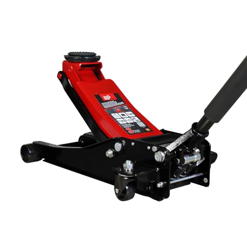 BIG RED フロアジャッキ 3t 油圧式 ガレージジャッキ スチール 最低位83mm/最高位463mm デュアルポンプ式 ローダウン 低床 コンパクト タイヤ交換 高耐久 自動車整備 ゴムパッド付き 1枚目 画像