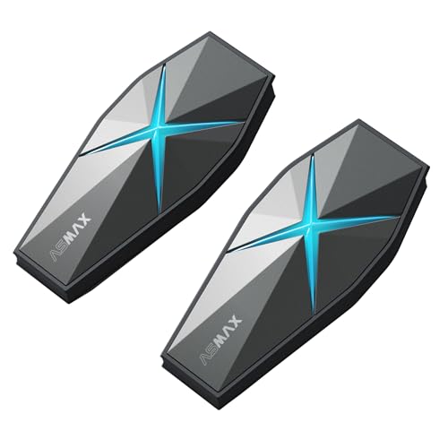 ASMAX F1 バイク インカム 10人同時メッシュ通信可能 バイク用インカム Bluetooth5.3 日本語音声制御 50分でフル充電 音楽ながら通話 デュアルチップ バイク用通信機器 自動通信回復&音量調整 日本語コマンド HI-FI音質 IP67防水ENC&DSPノイズキャンセル 2台セット 画像1