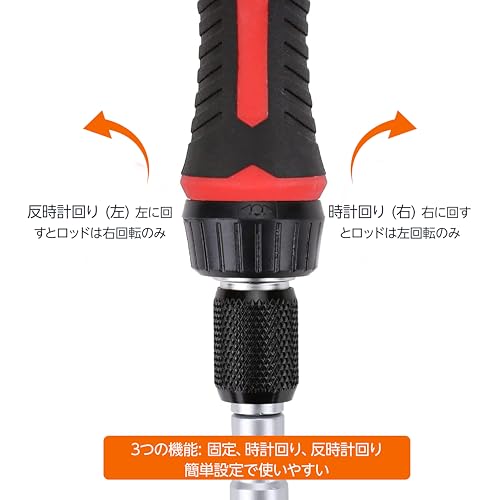 Amazonベーシック 磁気ラチェットレンチ・ドライバーセット 73個, レッド, ブラック 中間 画像
