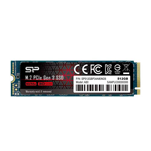 シリコンパワー SSD 512GB 【データ復旧サービス付】 3D TLC NAND M.2 2280 PCIe3.0×4 NVMe1.3 SP512GBP34A80M28DR 1枚目 画像