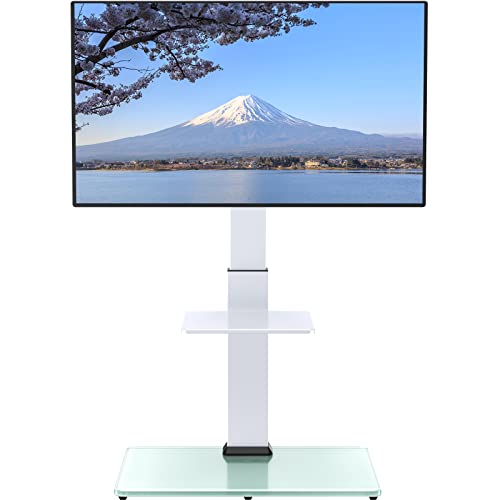 Perlegear テレビスタンド 壁寄せ ハイタイプ テレビ台 tvスタンド 32~75インチ対応 VESA/横200～600mm/縦100～400mm 耐荷重40kg 高さ調節可能 左右35°首振り可能 家用/学校/ビジネス展示用/病院業務用 ホワイト PGFS02W 画像1
