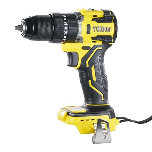 YOIbuy PRO 充電式 震動ドライバドリル 18V 互換 ドリルドライバー 高出力 ブラシレスモータ搭載 maxトルク70Nm 振り回る保護機能（APC機能）搭載 ターボモード付き Max回転数1950rpm 振動ドリル機能付き 20段クラッチ付き（バッテリ・充電器別売）YVD70-P11 画像1