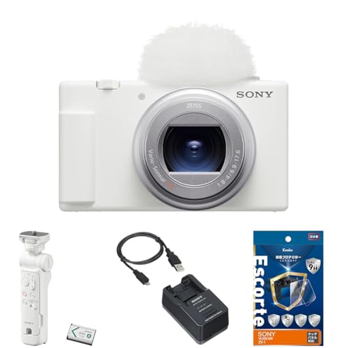 SONY(ソニー) 【ZV-1M2 と グリップ/バッテリー/チャージャー/保護フィルム セット】 はじめてのVlog撮影に。<br />ZV-1M2 ホワイト + ACC-VPT3XK アクセサリーキット(GP-VPT3 ホワイト + NP-BX1) +バッテリチャージャー BC-TRX + Kenk KLPE-SVCZV1 1枚目 画像” loading=”lazy” decoding=”async” data-id=”51733″ /></figure>
<p>初めてのVlog撮影に適したカメラ選びは、操作性と画質の両立が重要です。<br />SONYのコンパクトデジタルカメラ「ZV-1M2」は、動画撮影と写真どちらも得意な1台として注目されています。<br />この商品は、ZV-1M2本体に加え、撮影をさらに快適にする専用グリップやバッテリーチャージャー、保護フィルムがセットになっているため、Vlog初心者の方がすぐに撮影を始めやすい点が魅力です。</p>
<h3><span id=