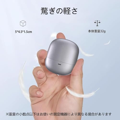 Bluetoothイヤホン ワイヤレスイヤホン IPX7防水 最大60時間再生 2025年最新Bluetooth6.0ブルートゥースイヤホン 全音域HIFI音質低遅延接続瞬時 片耳/両耳 WEB会議/運動/ゲーム/通学通勤/スポーツ/音楽用iPhone/Android対応 (grey) 中間 画像