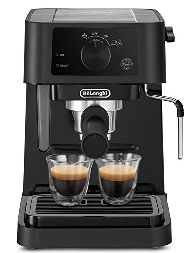 DeLonghi(デロンギ) De'Longhiエスプレッソメーカー スティローザ EC235J-BK カプチーノ ラテアート エスプレッソマシン ステンレス製ミルクフロッサー スタイリッシュ エントリーモデル [ブラック] ファミリー登録で3年保証 画像1