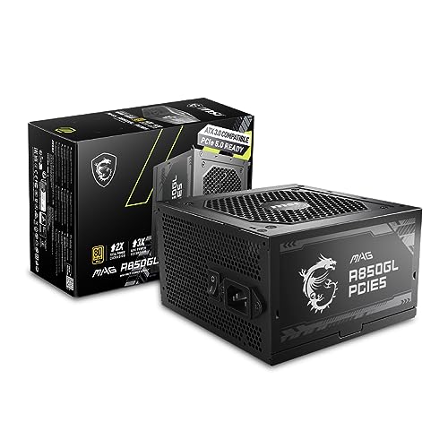 MSI 850W自作PC電源ユニットMAG A850GL PCIE5 (80PLUS GOLD PCIe5.1/ATX3.0ネイティブ対応)PS1327 画像1