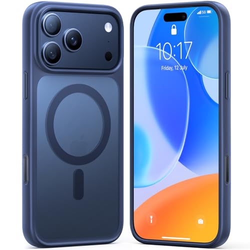 TORRAS iPhone 17 Pro Max 用ケース 【米軍進化耐衝撃・高性能Magsafe対応】指紋防止 黄変防止 米軍保護工学 マグネット搭載 衝撃吸収 頑丈 カメラコントロールボタン付き ストラップホール 半透明 Guardian-Mag ブルー 画像1