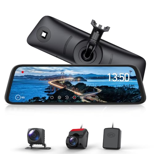 AUTO-VOX T9 Pro 最強 純正交換 ドライブレコーダー ミラー型 前後カメラ 分離式 自動輝度調整・自動リアビュー・超暗視機能・ HDR/WDR搭載 ドラレコ ミラー型 10インチ フリHD タッチパネル式 GPS搭載 駐車監視 衝撃録画 デジタルインナーミラー 広角 IP68防水 日本語説明書【95%車種対応】メーカー18ヶ月保証 1枚目 画像