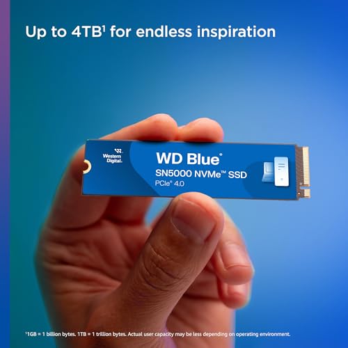 Western Digital 500GB WD Blue SN5000 NVMe 内蔵ソリッドステートドライブ SSD - PCIe Gen 4.0 M.2 2280 最大5,000MB/秒 - WDS500G4B0E 中間 画像
