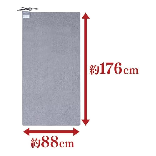 アイリスオーヤマ ホットカーペット 1畳 本体 176×88cm 5段階温度調節 電気カーペット 電気マット ホットマット ダニ退治 こたつ併用可 一畳 足元 暖房 IHC-10-H グレー 中間 画像