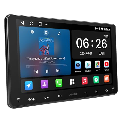 ATOTOLIFE A5L 9インチ Androidナビオーディオ一体型カーナビ、2DIN ディスプレイオーディオ、ワイヤレスCarPlay&Android Auto、Wi-Fi/Bluetooth/USBテザリング、24バンドEQ DSP 内蔵、GPS搭載&AI対話、FM/AM、2分割画面、OTAアップデート、2G+32G 1枚目 画像