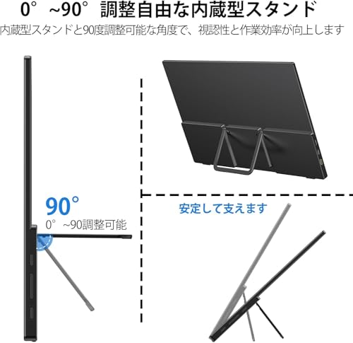モバイルモニター 15.6インチ InnoView モバイルディスプレイ 自立型 1920*1080 FHD ポータブルモニター IPS液晶パネル 薄型 軽量 持ち運び 壁掛けに対応 Switch/PS3/PS4/PS5/Xbox One/PC/スマホ/USBType-C/標準HDMI対応 中間 画像