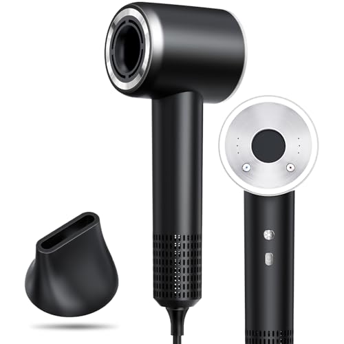 【2025トップモデル・超軽量 大風量】 ドライヤー 速乾 3億マイナスイオン 美髪ケア 1400W 高速 スマート温調 4段階温度&3段階風量 過熱防止 携帯用ドライヤー コンパクト 磁吸ノズル付き ヘアドライヤー サロン級 美容師監修 家庭用/旅行用 (ブラック) 1枚目 画像