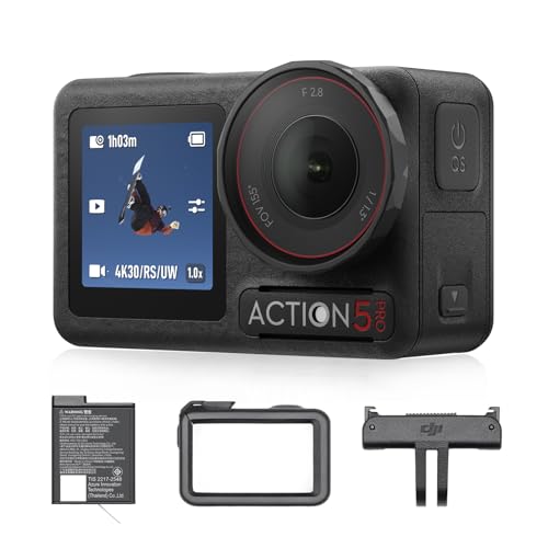 【Amazon限定】DJI アクションカメラ Osmo Action 5 Pro エッセンシャルコンボ 小型 1/1.3インチセンサー付き 防水 4K/120fps映像 被写体トラッキング 手ブレ補正 デュアルOLEDタッチ画面 スポーツ vlog ウェアラブルカメラ 動画撮影用カメラ 1枚目 画像