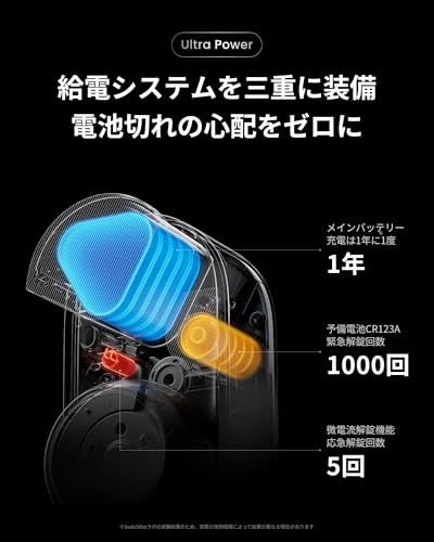 【セット買い】 SwitchBot テレビドアホン スマートロックUltra 指紋認証セット - インターホン スイッチボット 遠隔確認 工事不要 盗難防止 ワンタッチで解錠 中間 画像