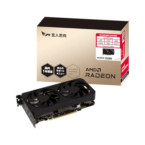 玄人志向 AMD Radeon RX 9060 XT 搭載 グラフィックボード 16GB デュアルファン 【国内正規品】 RD-RX9060XT-E16GB/DF 1枚目 画像