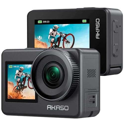 AKASO Brave7 アクションカメラ4K60fps 20MP IPX8本機防水10M 水中カメラ 6軸手ぶれ補正 音声制御機能 外部マイク対応 アクションカム スポーツ 縦向き撮影 リモコン付き (アップグレード版) 1枚目 画像