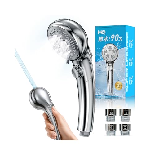 【Amazon.co.jp限定】 シャワーヘッド マイクロナノバブル 2025革新モデル・節水90% シャワーヘッド 節水 手元止水6段階モード・4種アダプター付き 高水圧・超微細泡・肌ケア・美髪保湿 毛穴汚れ除去 水漏れ防止浴室用 Shower Head 取付簡単日本語説明書付き (シルバー) 画像1