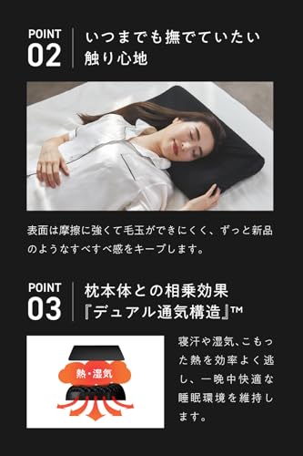 ヒツジのいらない枕 枕カバー 単品 ブラックレーベル さらさらカバー 極柔専用 中間 画像