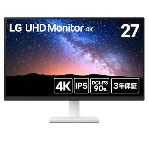 LG モニター ディスプレイ 27US500-W 27インチ/4K(3840×2160)/IPS/約10.7億色表示(8bit+FRC)/DCI-P3 90%/HDR/アンチグレア/HDMI×2/DisplayPort/フリッカーセーフ/ブルーライト低減モード/色覚調整/3辺フレームレス/3年安心・無輝点保証 1枚目 画像