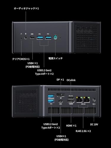 【Amazon.co.jp出品】MINISFORUM UM890 Pro ミニPC、AMD Ryzen 9 8945HS、DDR5-5600MHz 64GB、1TB SSD、Windows 11 Pro、USB4×2、HDMI2.1 ×1、DP1.4 ×1、2.5Gbps LAN、Wi-Fi6E、BT5.2、 ゲーミングpc 中間 画像