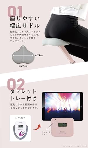【Amazon.co.jp 限定】 アルインコ(ALINCO) フィットネスバイク エアロバイク トレーニングバイク マットセット 静音 8段階負荷 折りたたみ コンパクト収納 軽量 タブレットトレー付 小物ホルダー 組立簡単 中間 画像