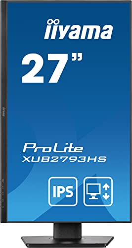 iiyama モニター ディスプレイ ProLite XUB2793HS-B7 27インチ フルHD IPS方式 高さ調整 角度調整 縦回転 HDMI DisplayPort 全ケーブル付 国内サポート 5年メーカー保証 最後 画像