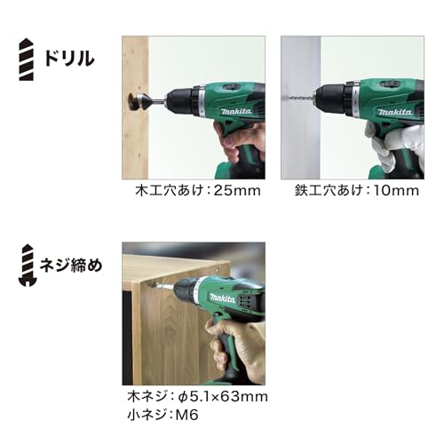 マキタ(Makita) 充電式ドライバドリル 14.4V2Ah バッテリ・充電器・ケース付 MDF347DSA 中間 画像