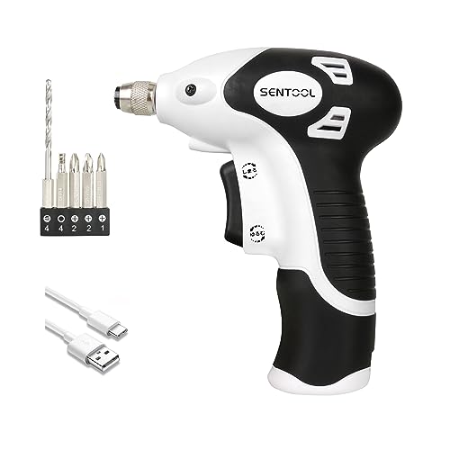 SENTOOL 電動ドライバー 小型 電動ドリル 3.6V USB Type-C 充電式 軽量 315g 家具の組み立て・手作りインテリアに ドライバー 電動 女性や初心者でも簡単に使える ドリルドライバー 穴あけ能力 ドリル 木工4ｍｍ 正逆転切替簡単すばやい LEDライト付き 電動ドリルドライバー TCD36 画像1