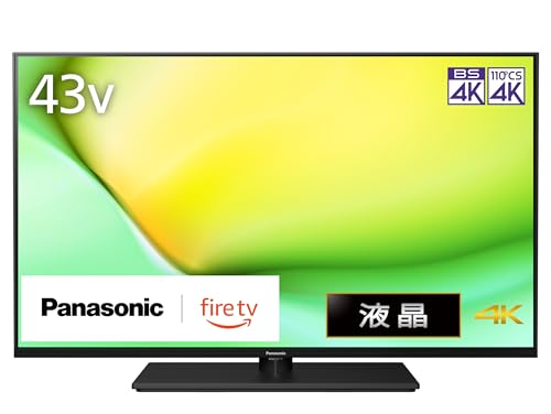 パナソニック 43V型 液晶 テレビ 4K TV-43W90A VIERA FireTV搭載 転倒防止スタンド 2024年ミドルモデル 1枚目 画像