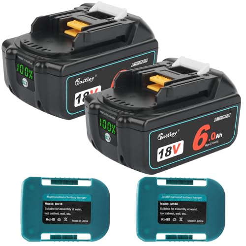 waitley互換マキタ 18V バッテリー6Ah 2個セットLED%残量表示付き 互換BL1860B BL1890 6000mAh 大容量 電動工具用充電式電池 BL1840 BL1850 BL1850B BL1860対応 マキタ純正充電器対応 製造物責任保険付 メーカーから保証付き PSE認証済 画像1
