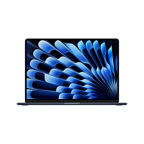 Apple 2025 MacBook Air M4 チップ搭載 15 インチノートブック: Apple Intelligence のために設計、15.3 インチ Liquid Retina ディスプレイ、16GBユニファイドメモリ、 256GB SSD ストレージ、12MP センターフレームカメラ、Touch ID - ミッドナイト 画像1