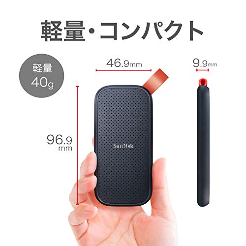 【Amazon.co.jp限定】SanDisk SSD 外付け 1TB USB3.2Gen2 読出最大800MB/秒 SDSSDE30-1T00-GH26 ポータブルSSD Win Mac PS4 エコパッケージ メーカー3年保証 中間 画像