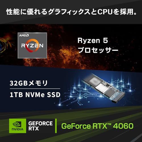 ガレリア ゲーミングPC GALLERIA RM5R-R46 RTX 4060 Ryzen 5 4500 メモリ32GB SSD1TB Windows11 動画編集 2年保証 ガンメタリック14615-4611 R454631WAD2 Amazon 最後 画像