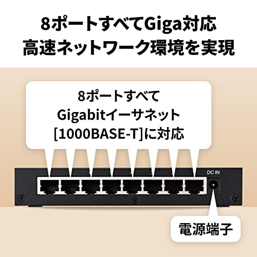 【Amazon.co.jp限定】 バッファロー 8ポート スイッチングハブ Giga 金属筐体 簡易パッケージ 壁掛け設置対応 LSW6-GT-8ESL/NBK 中間 画像