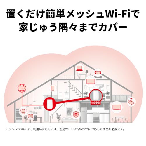【Amazon.co.jp限定】 バッファロー WiFi ルーター 無線 LAN Wi-Fi 6E 11ax 6GHz AXE5400 Easy Mesh トライバンド 6ストリーム 有線 2.5Gbps エコパッケージ 【 iPhone 16e / 16 / 15 / 14 / Nintendo Switch / PS5 動作確認済み 】 WNR-5400XE6P/N 中間 画像