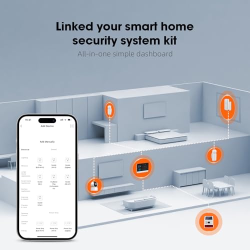 LWOHSI アラームシステム HDセキュリティカメラ付き ワイヤレス4G/WiFiホームアラームキット ドア/ウィンドウセンサー付き Tuya APPアラート Googleとのプロフェッショナルモニタリング DIYカスタマイズインストール (13個) 中間 画像