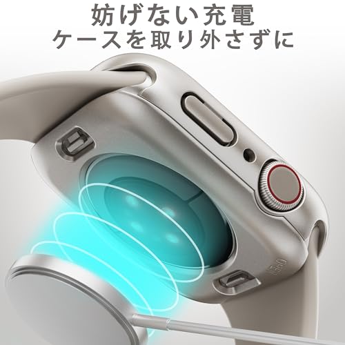 【フルカバー保護】Puptoya アップルウォッチ 防水 カバー Apple Watch Series 6 5 4 SE3 SE2 対応 40mm ケース 2 in 1 前後の保護 PC+ガラス素材 高透過率 装着簡単 脱落しやすい 耐衝撃 iWatch 40mm スターライト 中間 画像