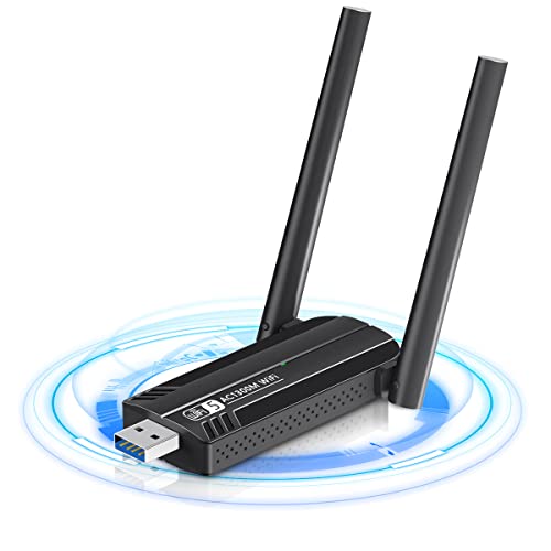 【1300Mbps】WiFi 無線LAN 子機 USB3.0 WIFIアダプター Sungale 高速通信 無線lanアダプタ 5dBi 2.4Ghz/5Ghz デュアルバンド 802.11AC Windows11/10 / 8.1/8/7/ XP/Vista/Mac OS X対応 PC/Desktop/Laptop 画像1