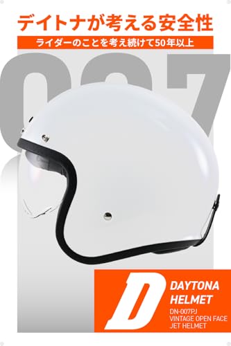 デイトナ(Daytona) バイク ヘルメット ジェット SG規格 高強度ABS 軽量 スモールジェット シールド / スピーカーホール 装備 DN-007PJ ホワイト Lサイズ(59-60cm) 61100 中間 画像