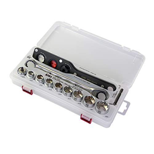 アネックス(ANEX) オフセットアダプター19 対辺19mm ラチェットレンチ ケース付 マルチセット AOA-19S3 1枚目 画像