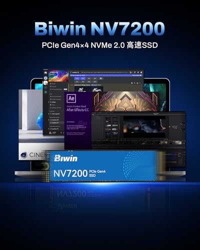 Biwin NV7200 2TB SSD NVMe2.0 M.2 Type 2280 PCIe Gen4×4 最大読込：7200MB/s (R:7200MB/s、W:6200MB/s) 内蔵SSD 高耐久 PS5/PS5 Pro動作確認済み メーカー5年保証 最後 画像